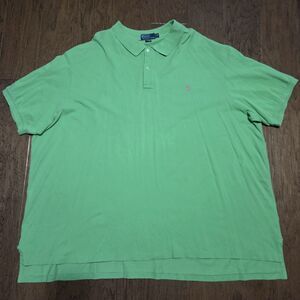 Polo Ralph Lauren Shirt Mens 6XB Green Polo Pink Pony Logo 6X Big Cotton